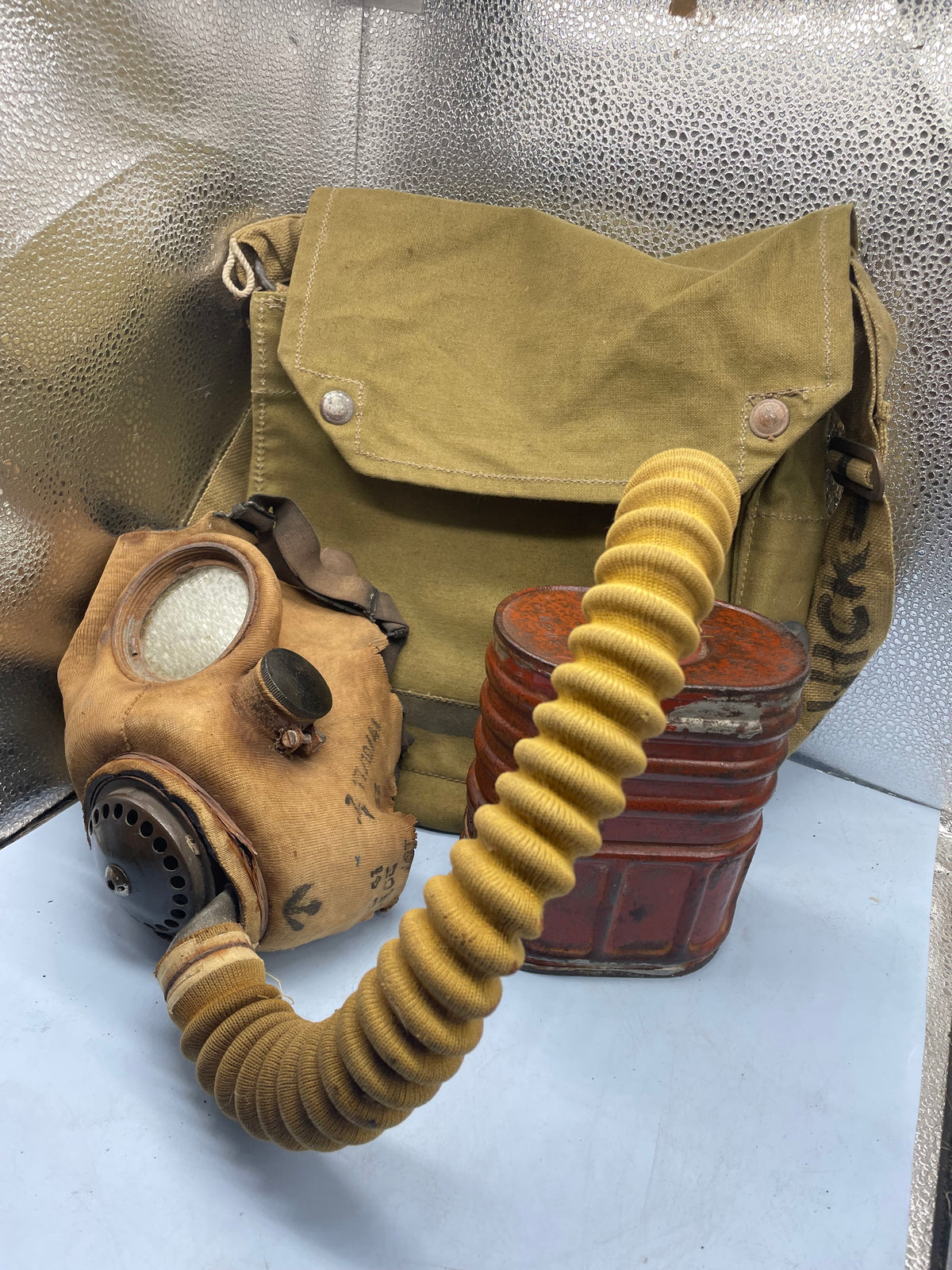 WW2 British Army T-Mic General Service Gas Mask in Bag - The Militaria Shop