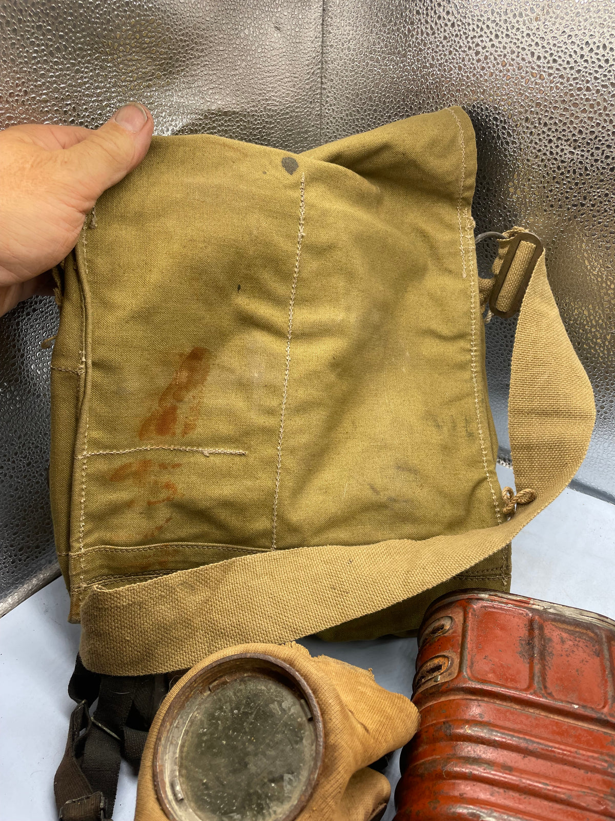 WW2 British Army T-Mic General Service Gas Mask in Bag - The Militaria Shop