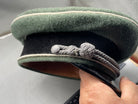 WW2 German Waffen SS Officers Visor Cap without Badges - The Militaria Shop