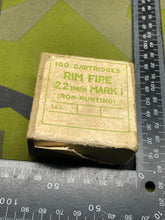 Load image into Gallery viewer, Original Empty Cardboard .22 Rim Fire Ammunition Box - for 100 Rounds
