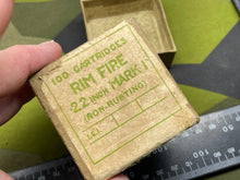 Load image into Gallery viewer, Original Empty Cardboard .22 Rim Fire Ammunition Box - for 100 Rounds
