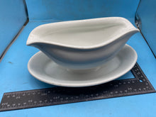 Load image into Gallery viewer, Original 1940 Dated German Army Mess Hall Heavy White Porcelain Gravy Boat
