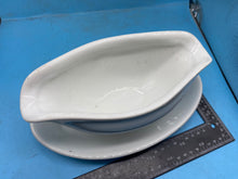 Load image into Gallery viewer, Original 1940 Dated German Army Mess Hall Heavy White Porcelain Gravy Boat
