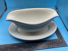 Load image into Gallery viewer, Original 1942 Dated German Luftwaffe Mess Hall Heavy White Porcelain Gravy Boat
