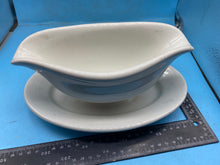 Load image into Gallery viewer, Original 1942 Dated German Luftwaffe Mess Hall Heavy White Porcelain Gravy Boat
