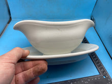 Load image into Gallery viewer, Original 1942 Dated German Luftwaffe Mess Hall Heavy White Porcelain Gravy Boat
