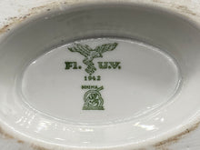 Load image into Gallery viewer, Original 1942 Dated German Luftwaffe Mess Hall Heavy White Porcelain Gravy Boat
