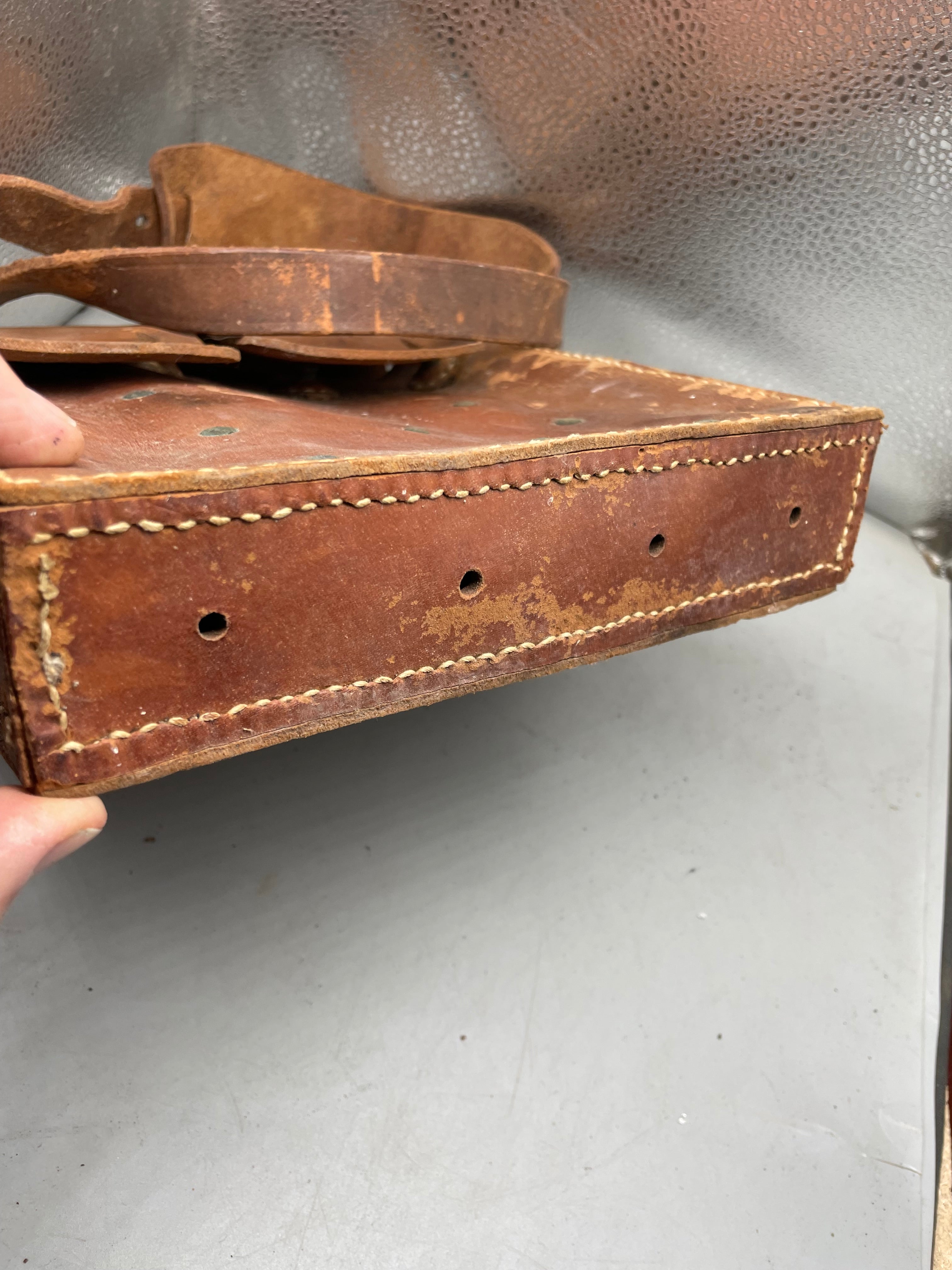 Original WW2 Era Swedish Army Leather Magazine Carrying Bag - The Militaria Shop