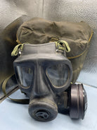 Original British Army Cold War Era Gas Mask with Filter in Bag - The Militaria Shop
