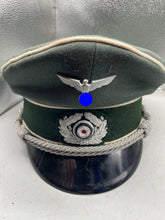 Load image into Gallery viewer, WW2 German Army Officers Visor Cap with Badges - The Militaria Shop

