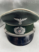 Load image into Gallery viewer, WW2 German Army Officers Visor Cap with Badges - The Militaria Shop
