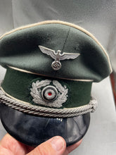 Load image into Gallery viewer, WW2 German Army Officers Visor Cap with Badges - The Militaria Shop
