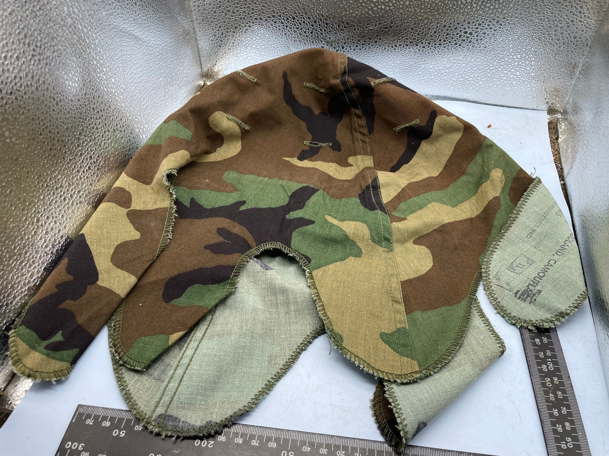 Original US Army Woodland Camouflage Helmet Cover in Good Condition - The Militaria Shop