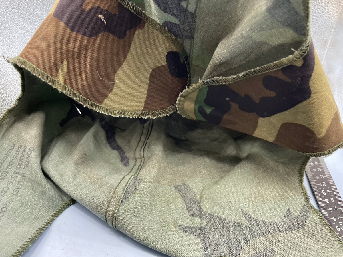 Original US Army Woodland Camouflage Helmet Cover in Good Condition - The Militaria Shop