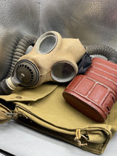 Load image into Gallery viewer, Original WW2 British Army Long-Hose Gas Mask with Bag - Stunning Condition - The Militaria Shop
