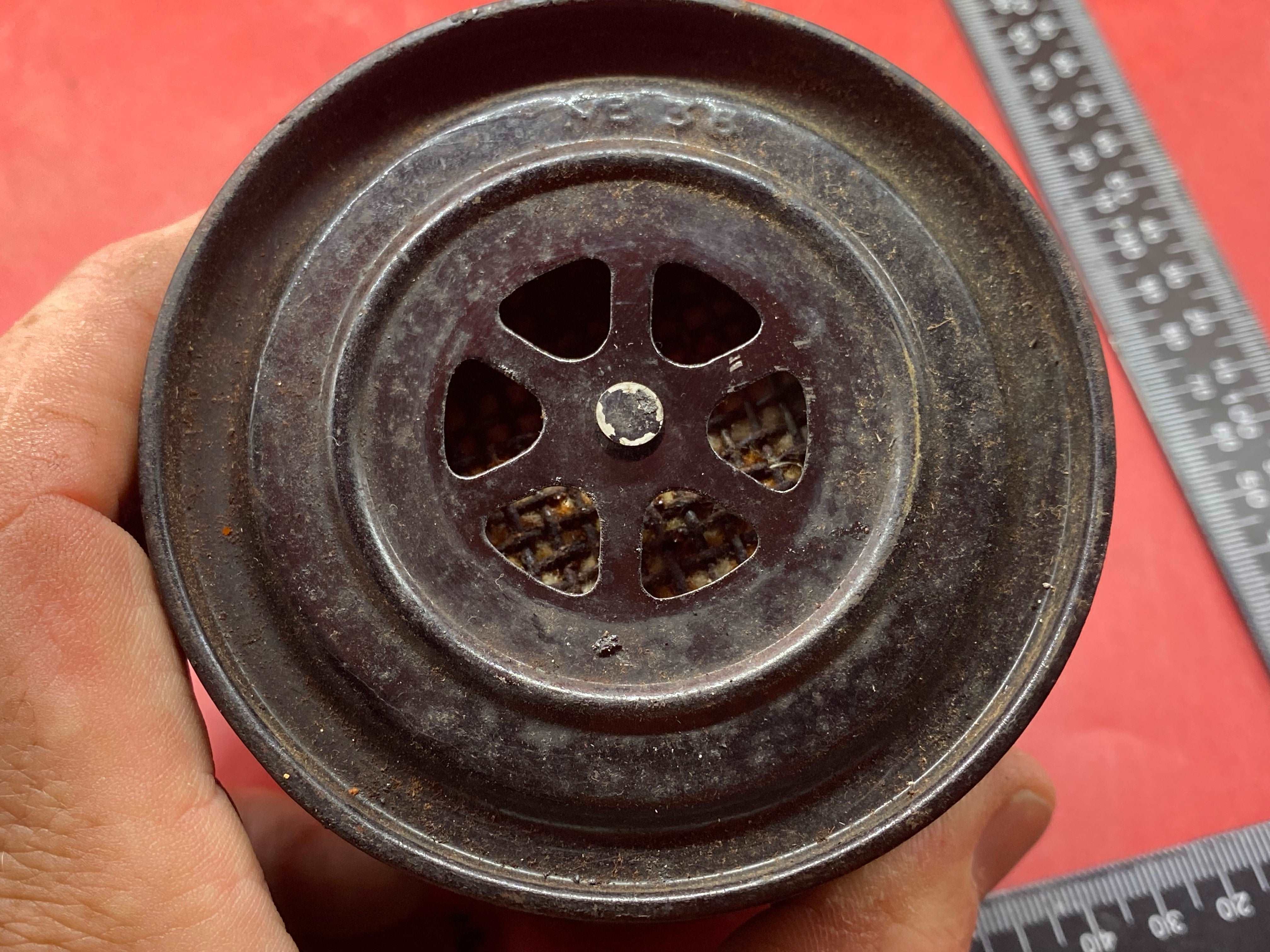 1938 Dated WW2 British Home Front Civilian Gas Mask Filter. - The Militaria Shop