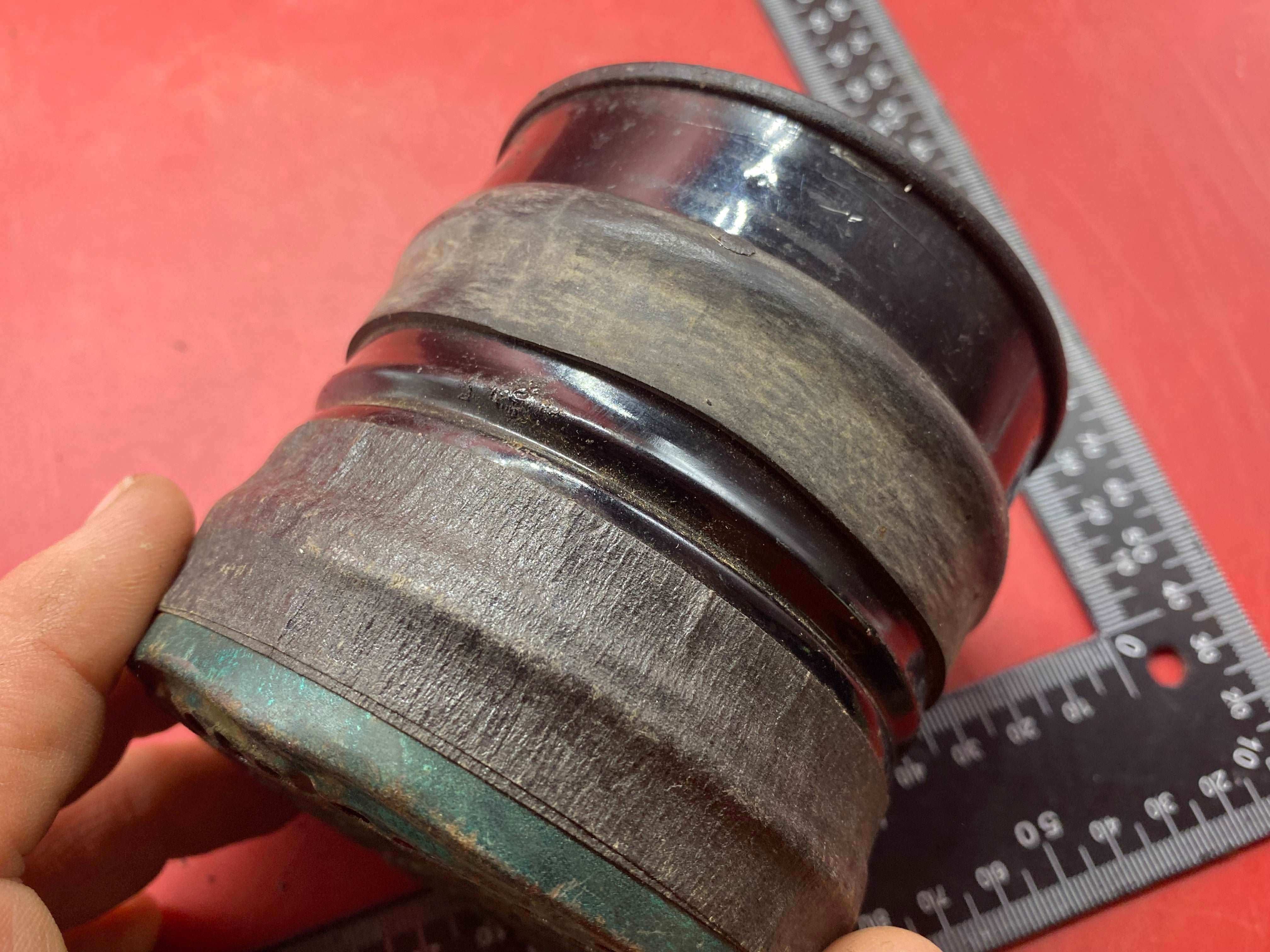 1938 Dated WW2 British Home Front Civilian Gas Mask Filter. - The Militaria Shop