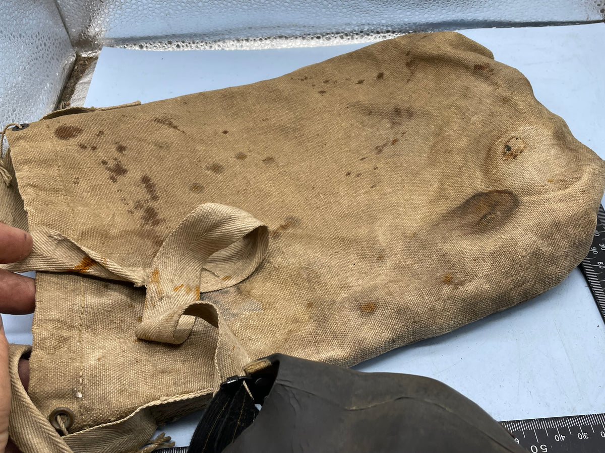 Original WW2 British Home Front Warden's Gas Mask with Filter in Bag - The Militaria Shop
