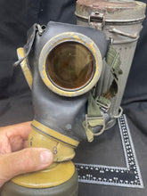 Load image into Gallery viewer, WW2 German Kriegsmarine Issue Gas Mask in Correct Navy Painted Tin
