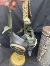 Load image into Gallery viewer, WW2 German Kriegsmarine Issue Gas Mask in Correct Navy Painted Tin
