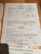 WW2 German / British Occupation of Germany - Military Documents. Interesting Group. - The Militaria Shop