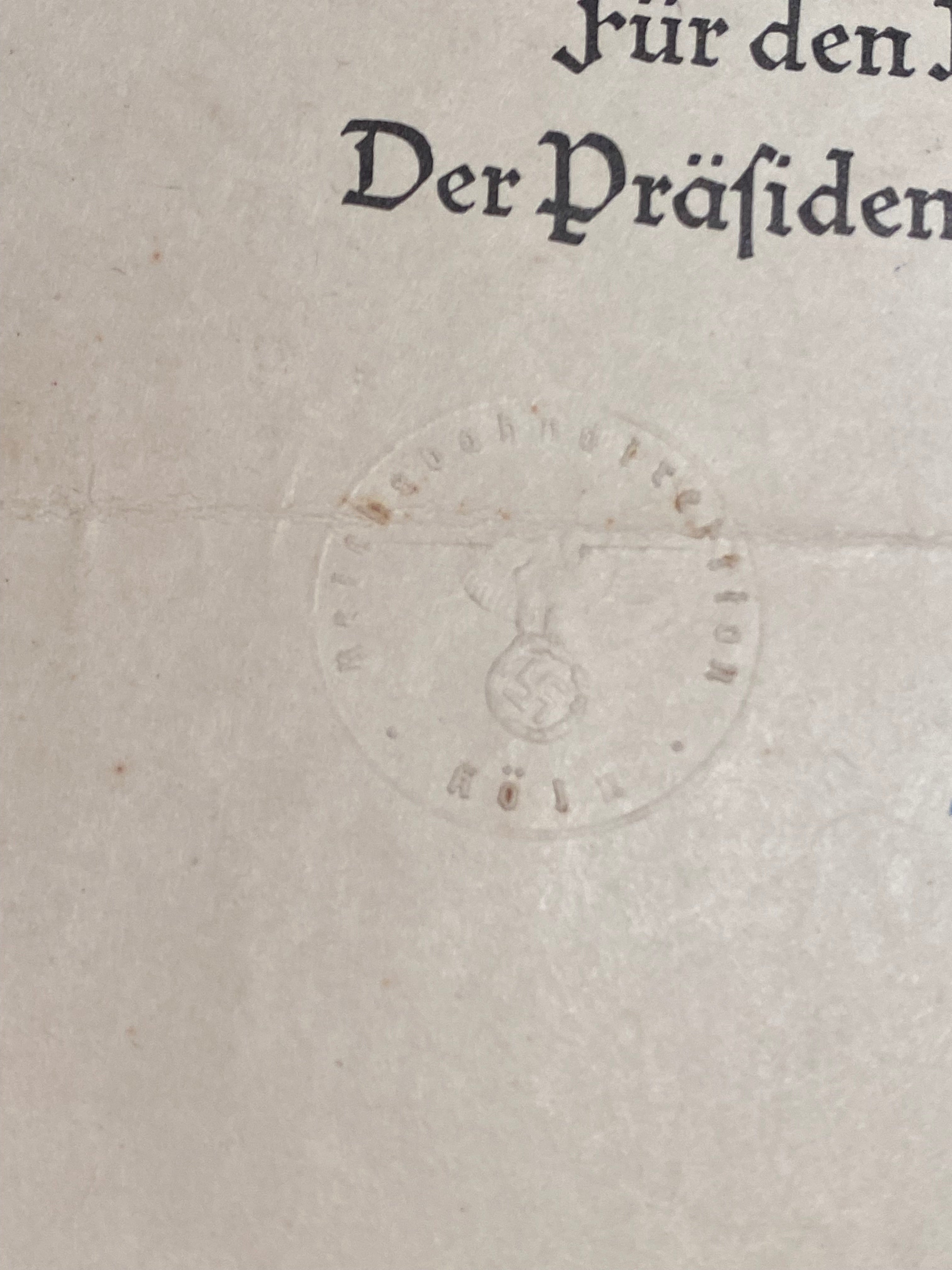 Original WW2 German Railway Award Certificate issued to a Railway Assistant. - The Militaria Shop