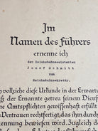 Original WW2 German Railway Award Certificate issued to a Railway Assistant. - The Militaria Shop