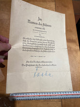 Lade das Bild in den Galerie-Viewer, Original WW2 German Railway Award Certificate issued to a Railway Assistant.
