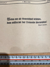 Lade das Bild in den Galerie-Viewer, Original WW2 German NSDAP Propaganda Brochure 1st March 1939
