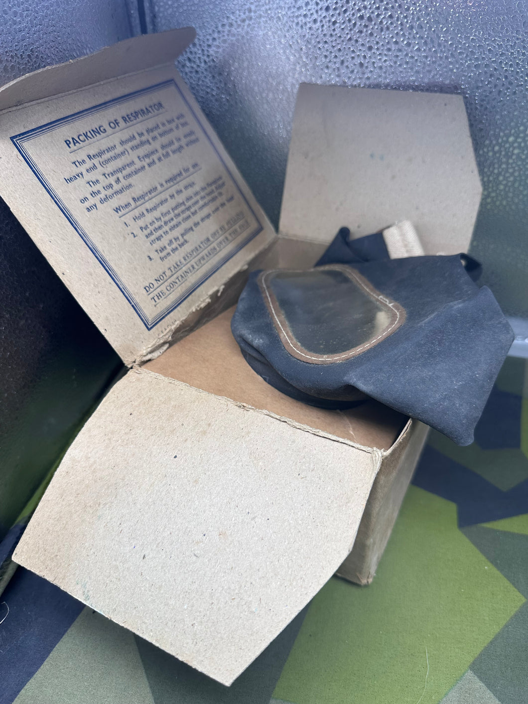 Original WW2 British Home Front Civilian Gas Mask in Cardboard Box