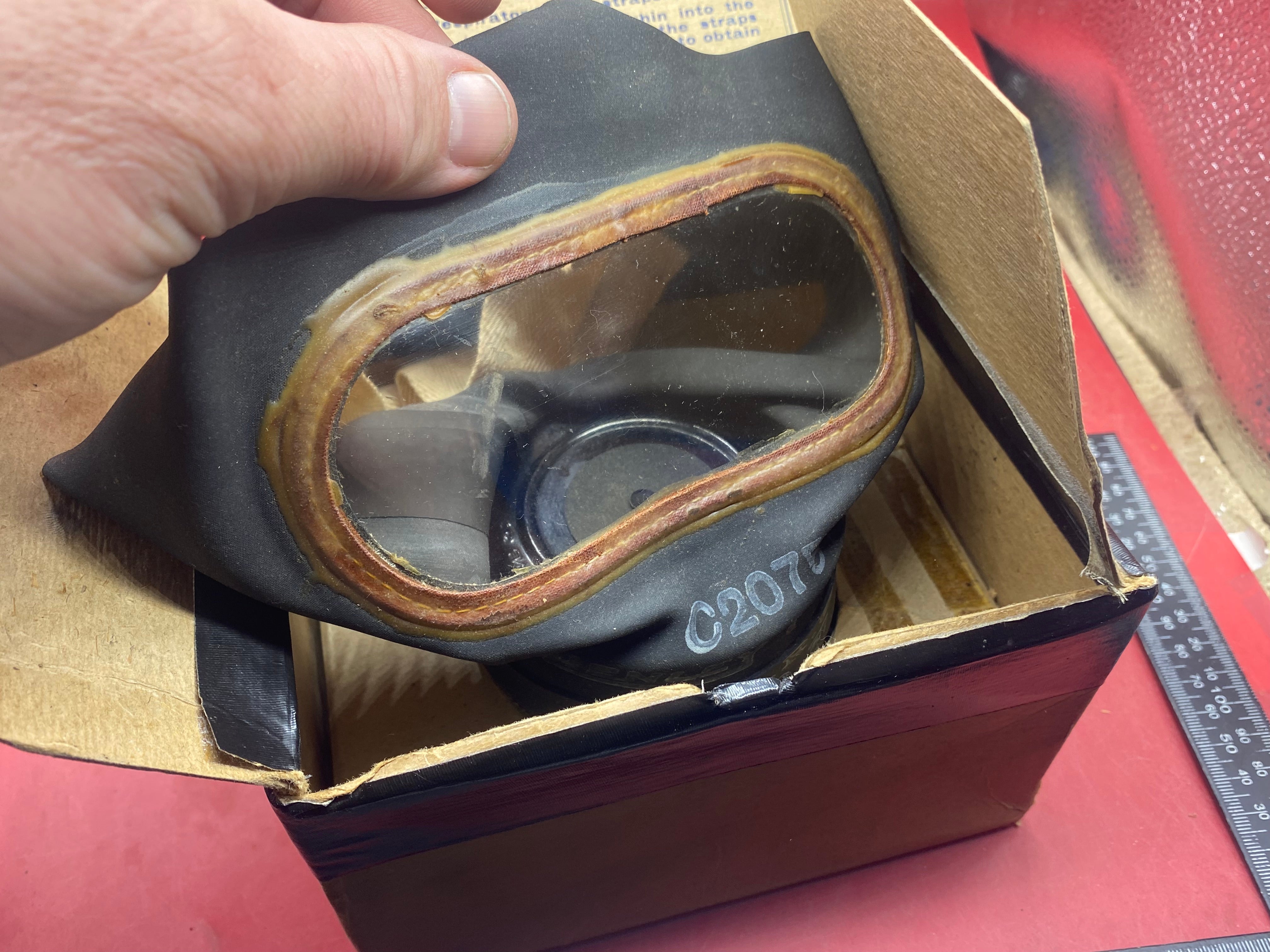 Original WW2 British Home Front Named Civilian Gas Mask in Box of Issue - The Militaria Shop