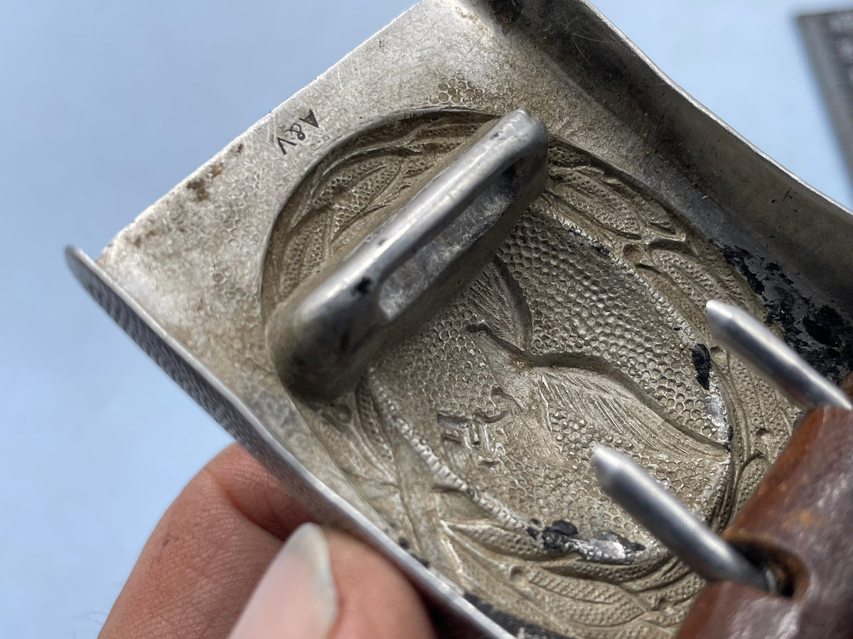 Original German Luftwaffe Aluminium Belt Buckle - de-nazified. - The Militaria Shop