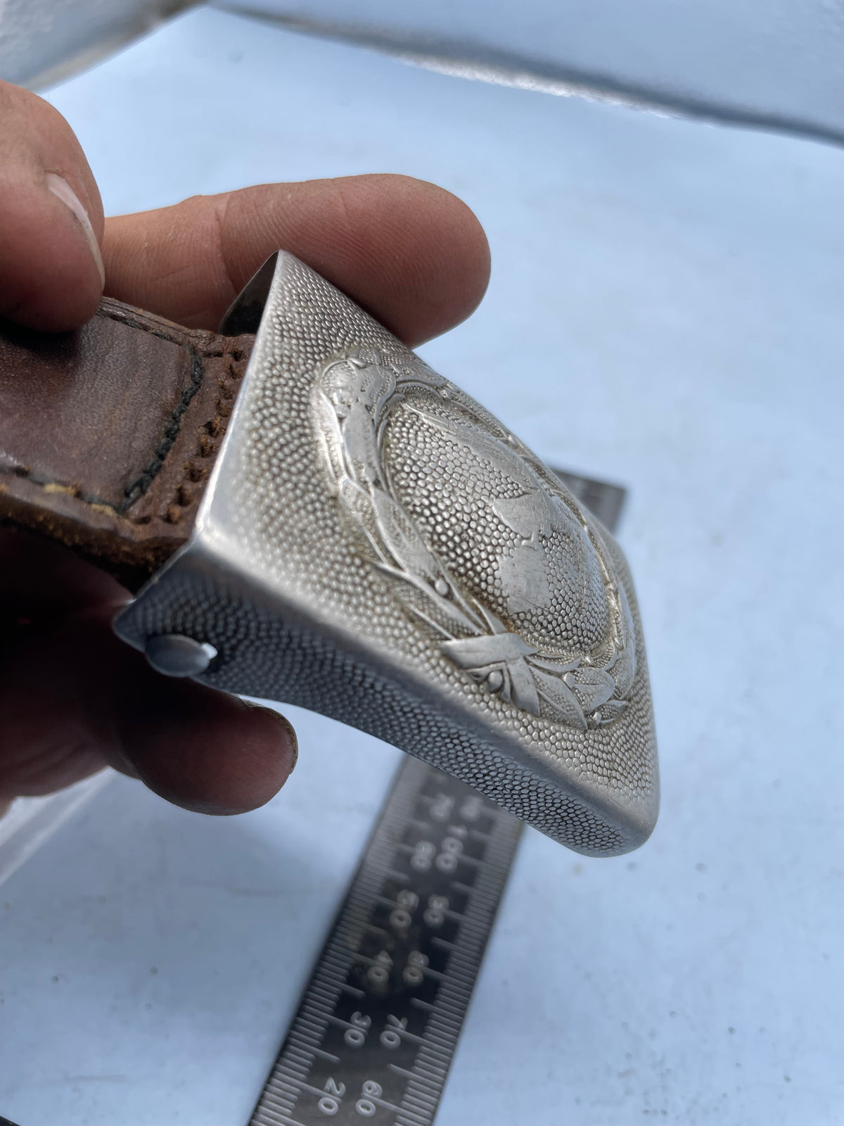 Original German Luftwaffe Aluminium Belt Buckle - de-nazified. - The Militaria Shop