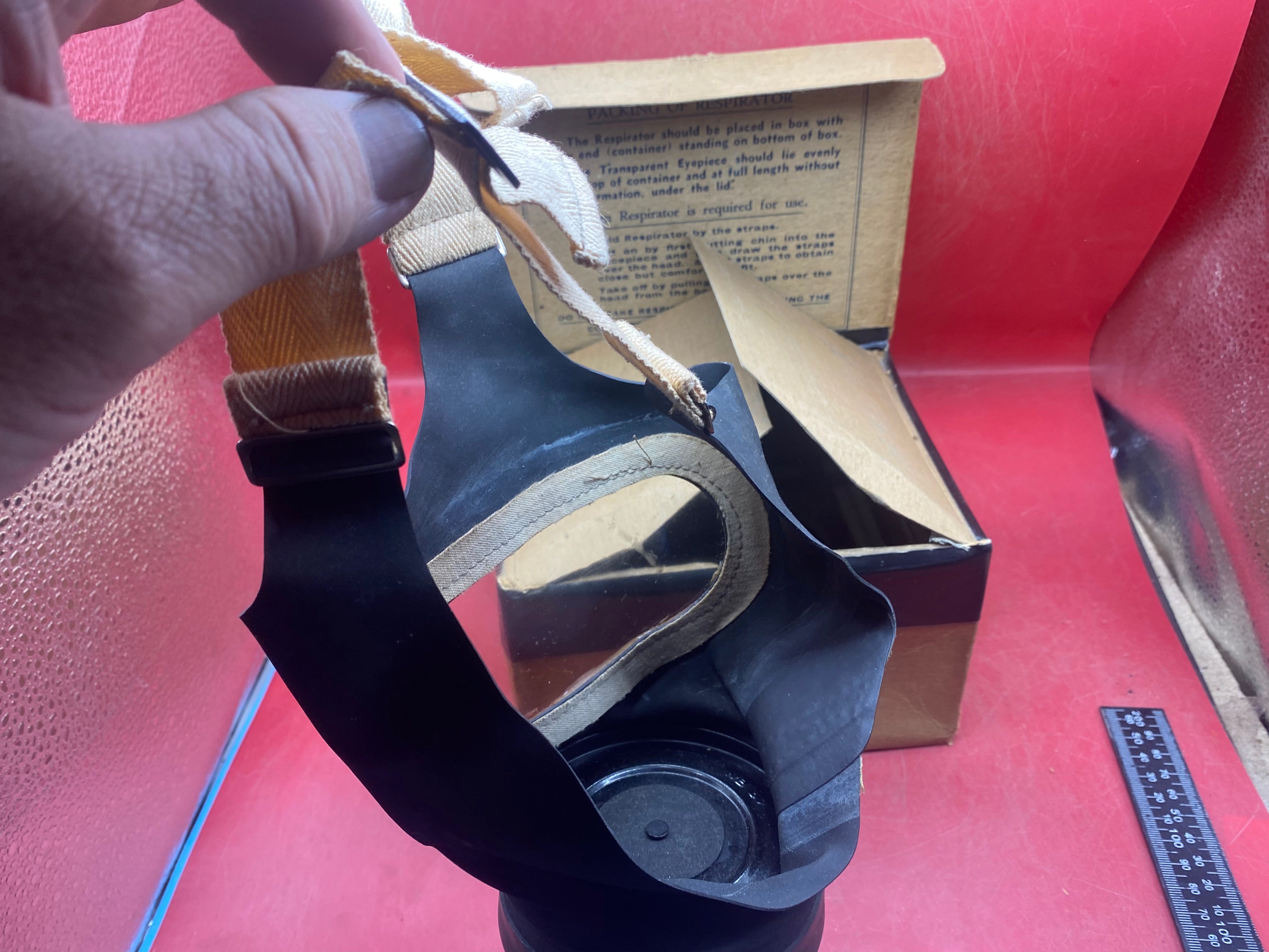 Original WW2 British Home Front Named Civilian Gas Mask in Box of Issue - The Militaria Shop