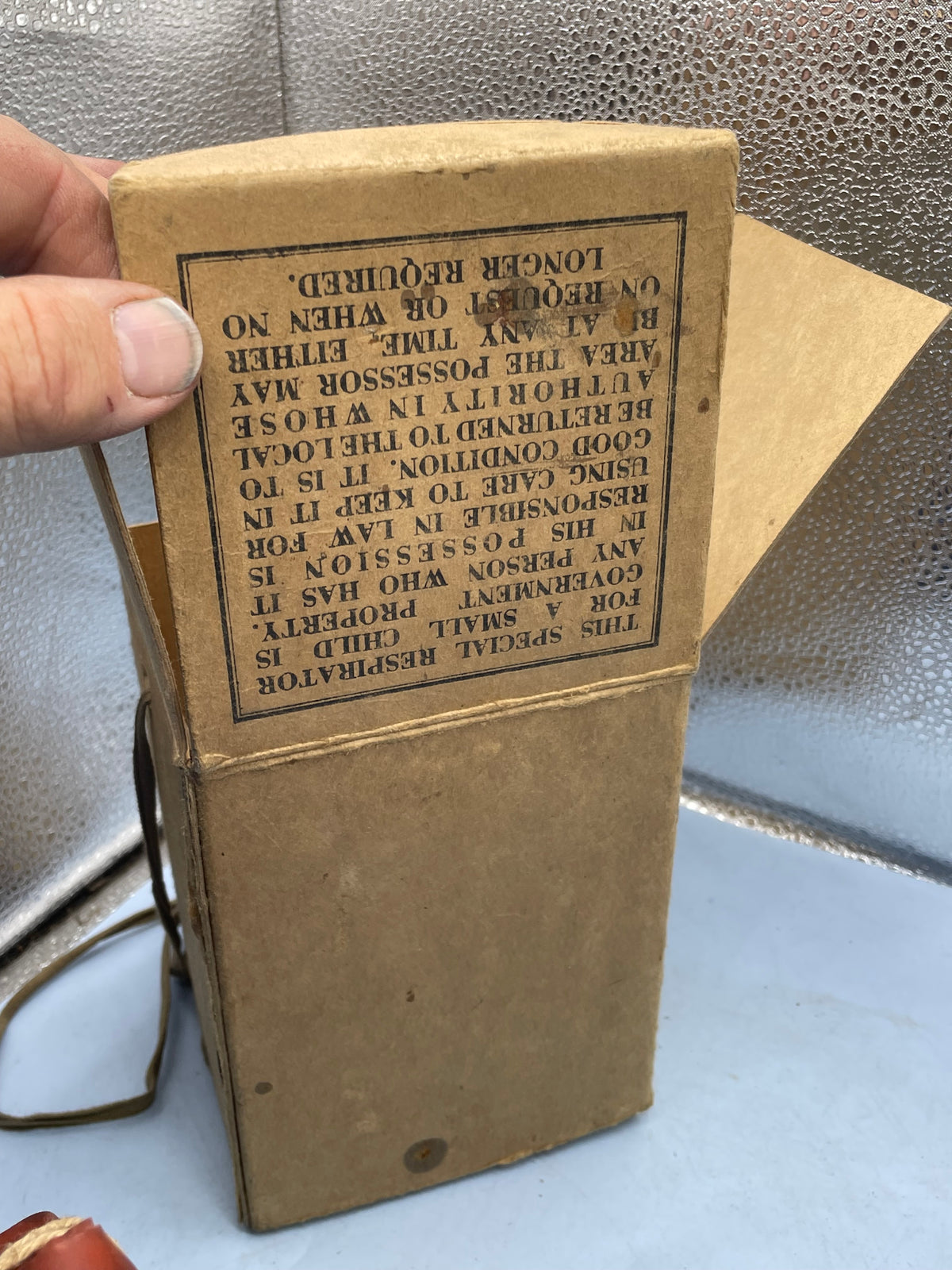 Original WW2 British Home Front Childs Mickey Mouse Gas Mask in original cardboard box with Earplugs - The Militaria Shop