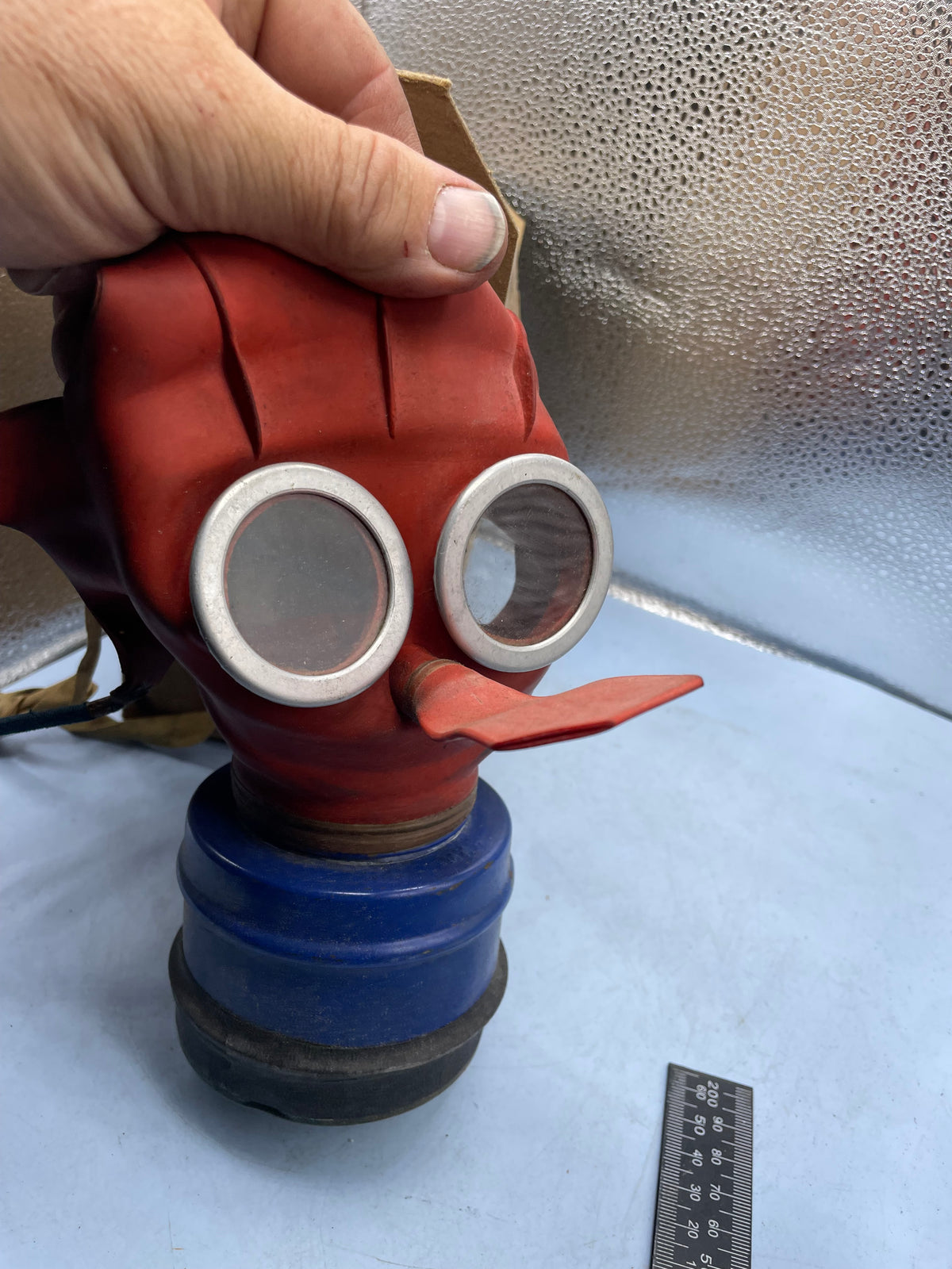 Original WW2 British Home Front Childs Mickey Mouse Gas Mask in the original cardboard box - The Militaria Shop