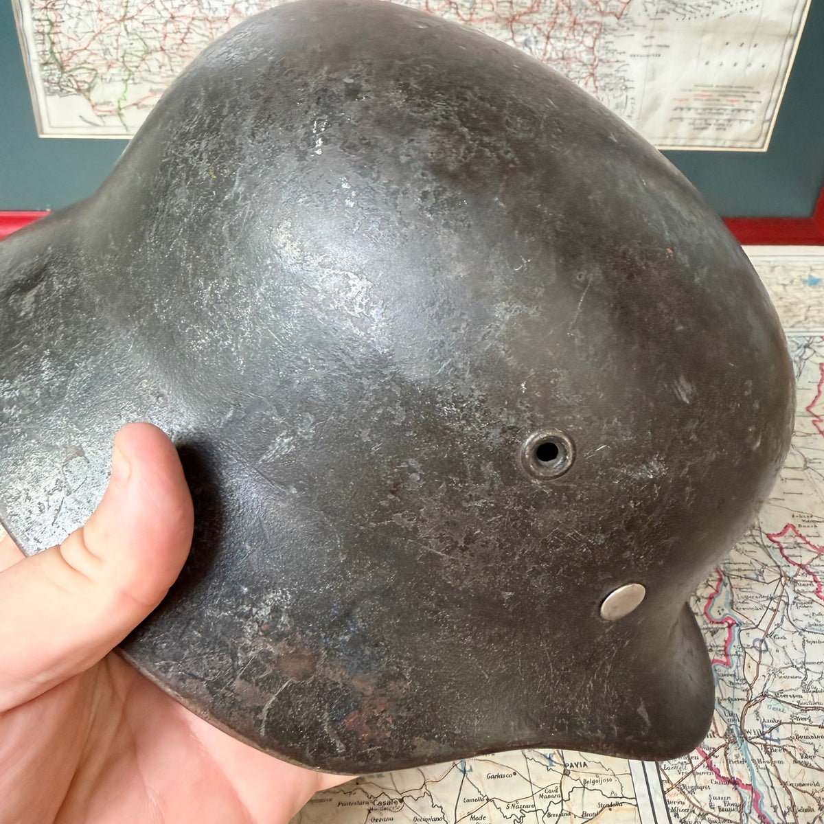 Original WW2 German Army Combat Helmet M40 Single Decal with Liner - The Militaria Shop
