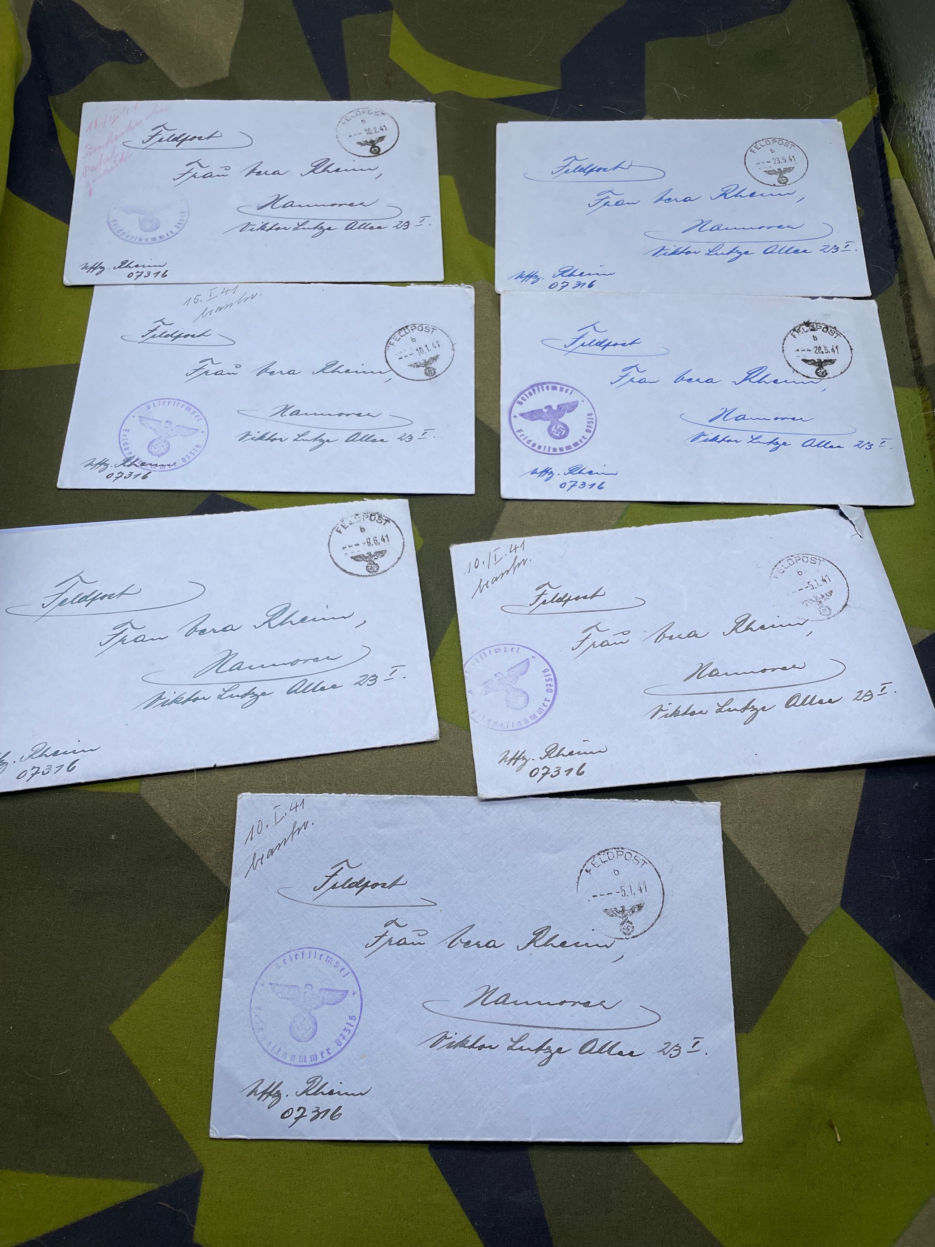 Original Group of WW2 German Feld Post Letters - all well stamped and ...
