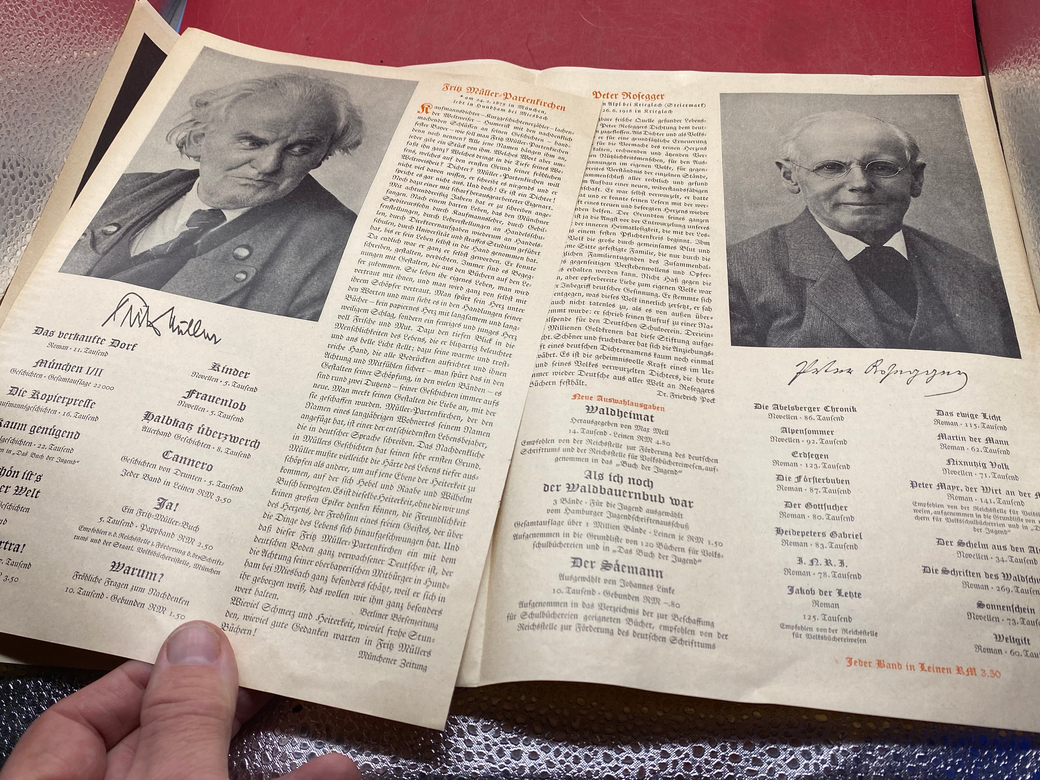 WW2 German Paperwork Entitled Landscape and history - Ten German Poets & Their Works - The Militaria Shop