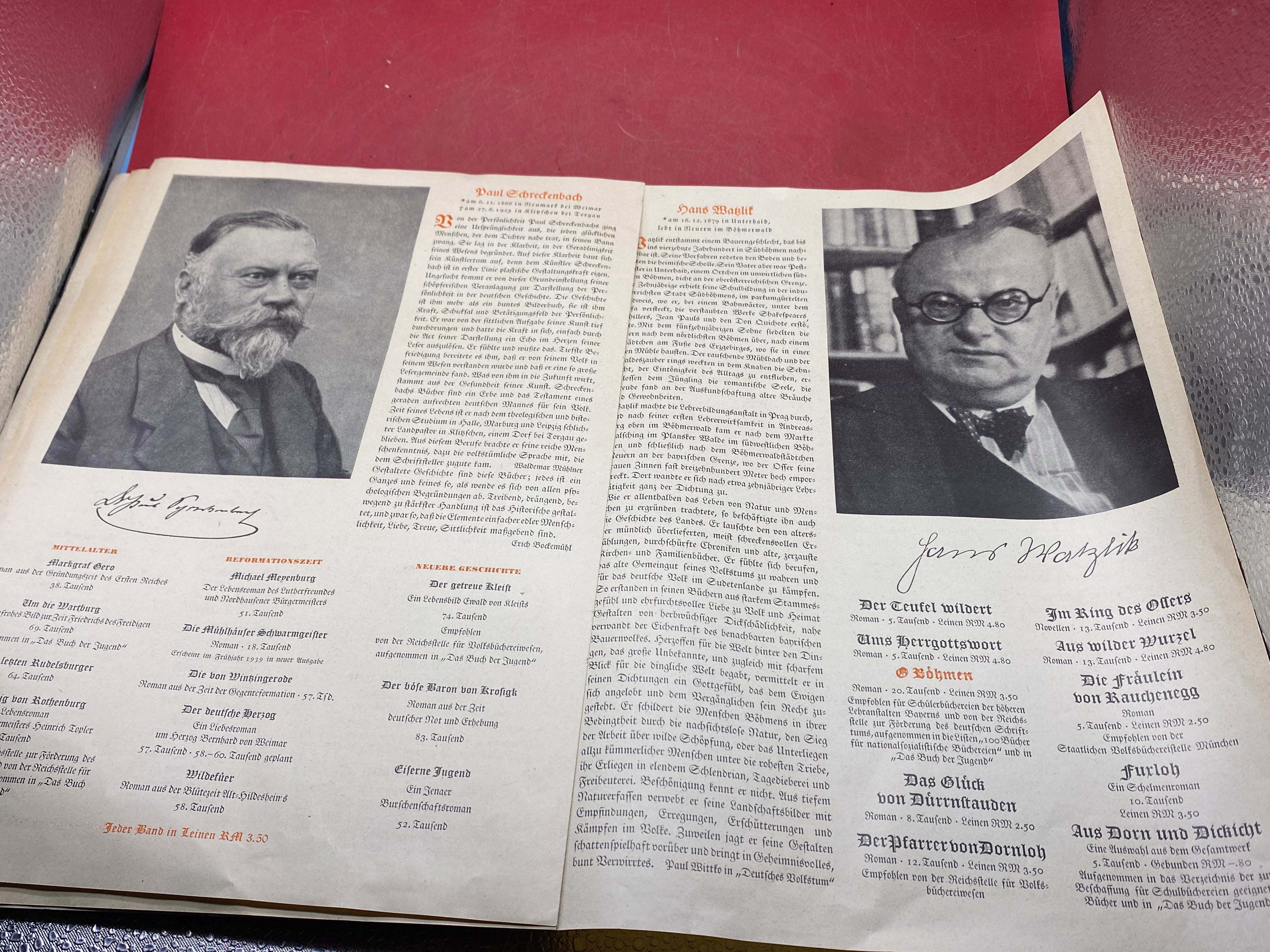 WW2 German Paperwork Entitled Landscape and history - Ten German Poets & Their Works - The Militaria Shop