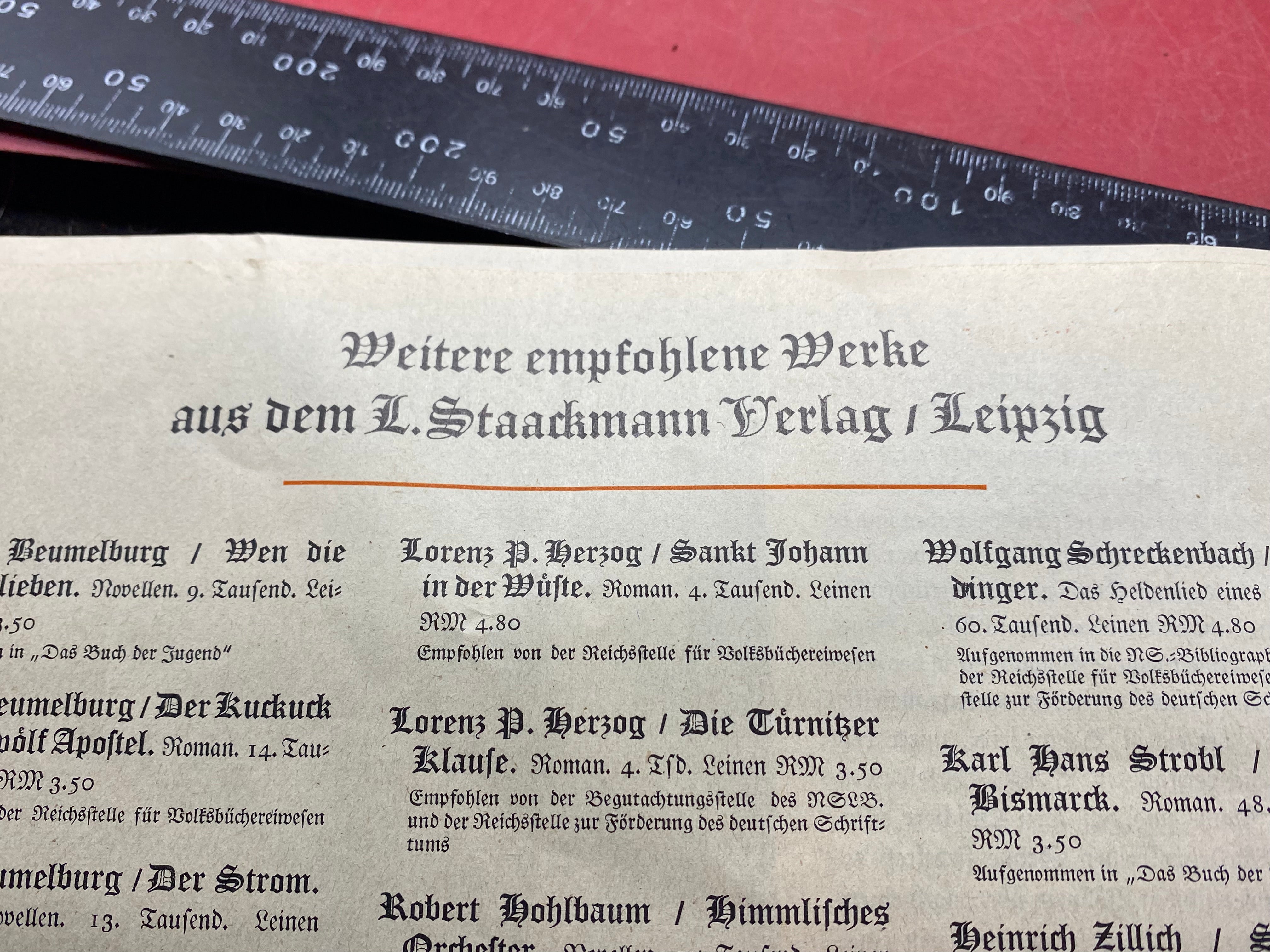 WW2 German Paperwork Entitled Landscape and history - Ten German Poets & Their Works - The Militaria Shop