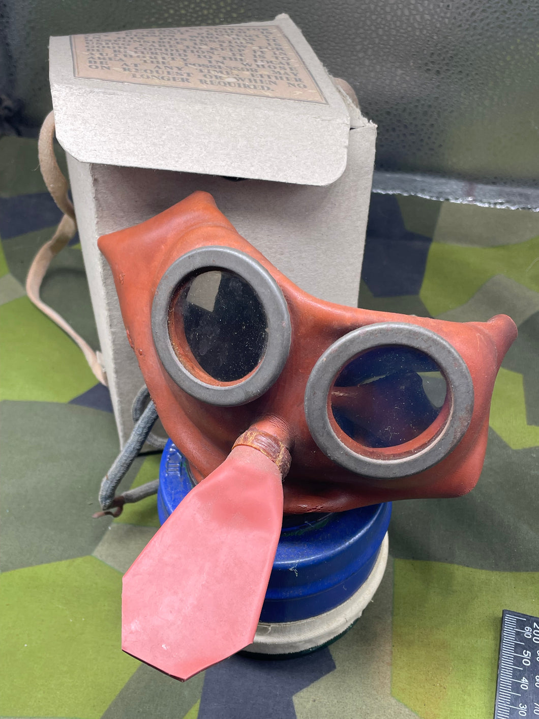 Original WW2 British Home Front Child's Mickey Mouse Gas Mask in Box