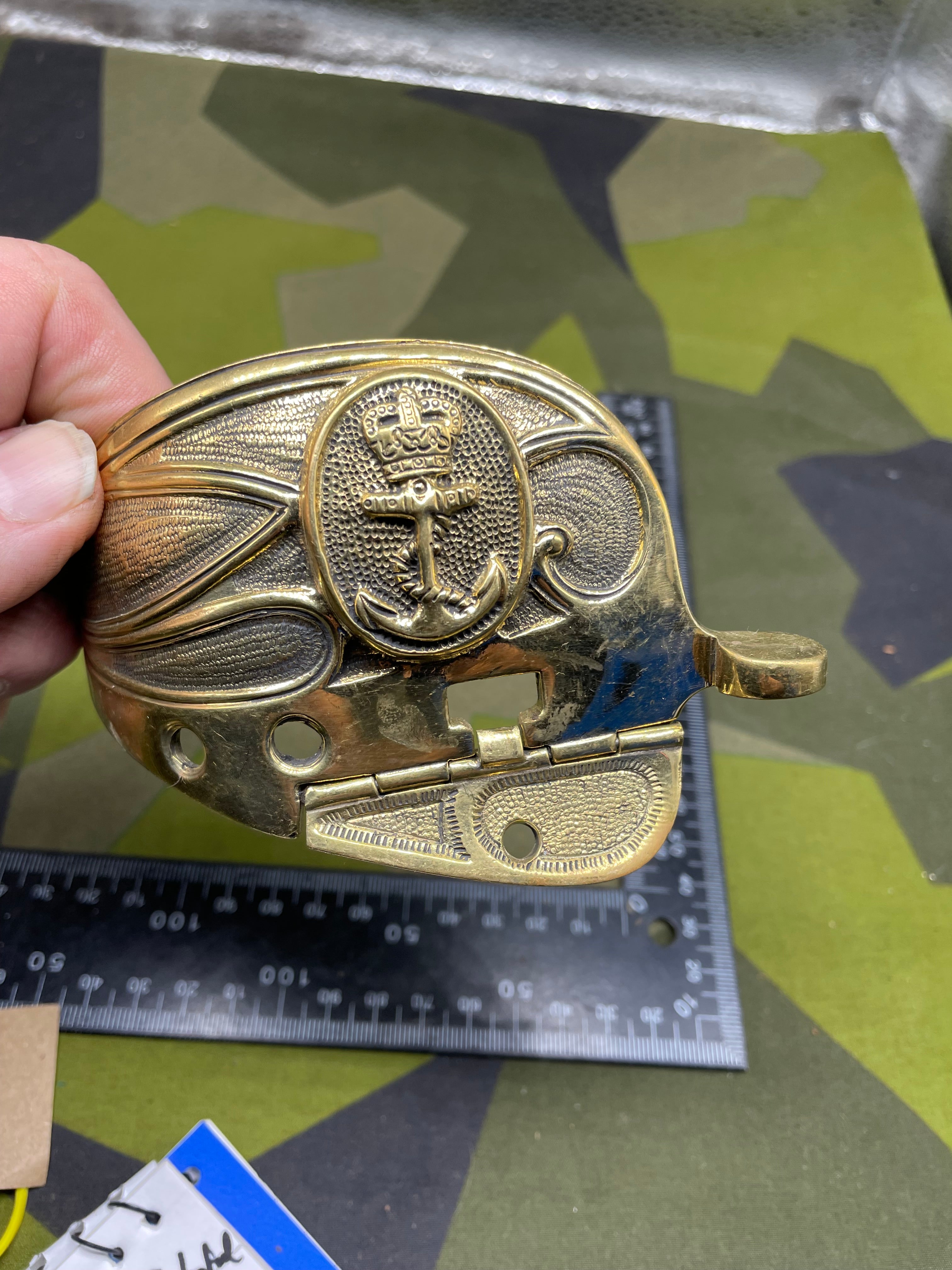 Original British Royal Navy Officer's Sword Gilt Hand-Guard - The Militaria Shop