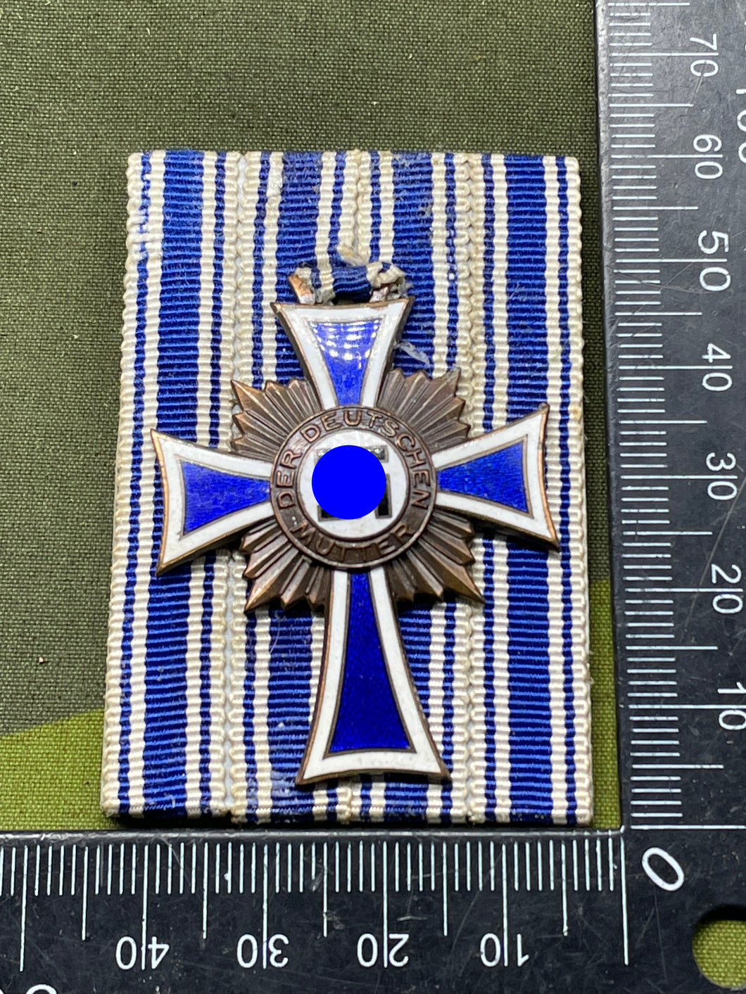 Original Third Reich Mother's Cross in Bronze - Court Mounted