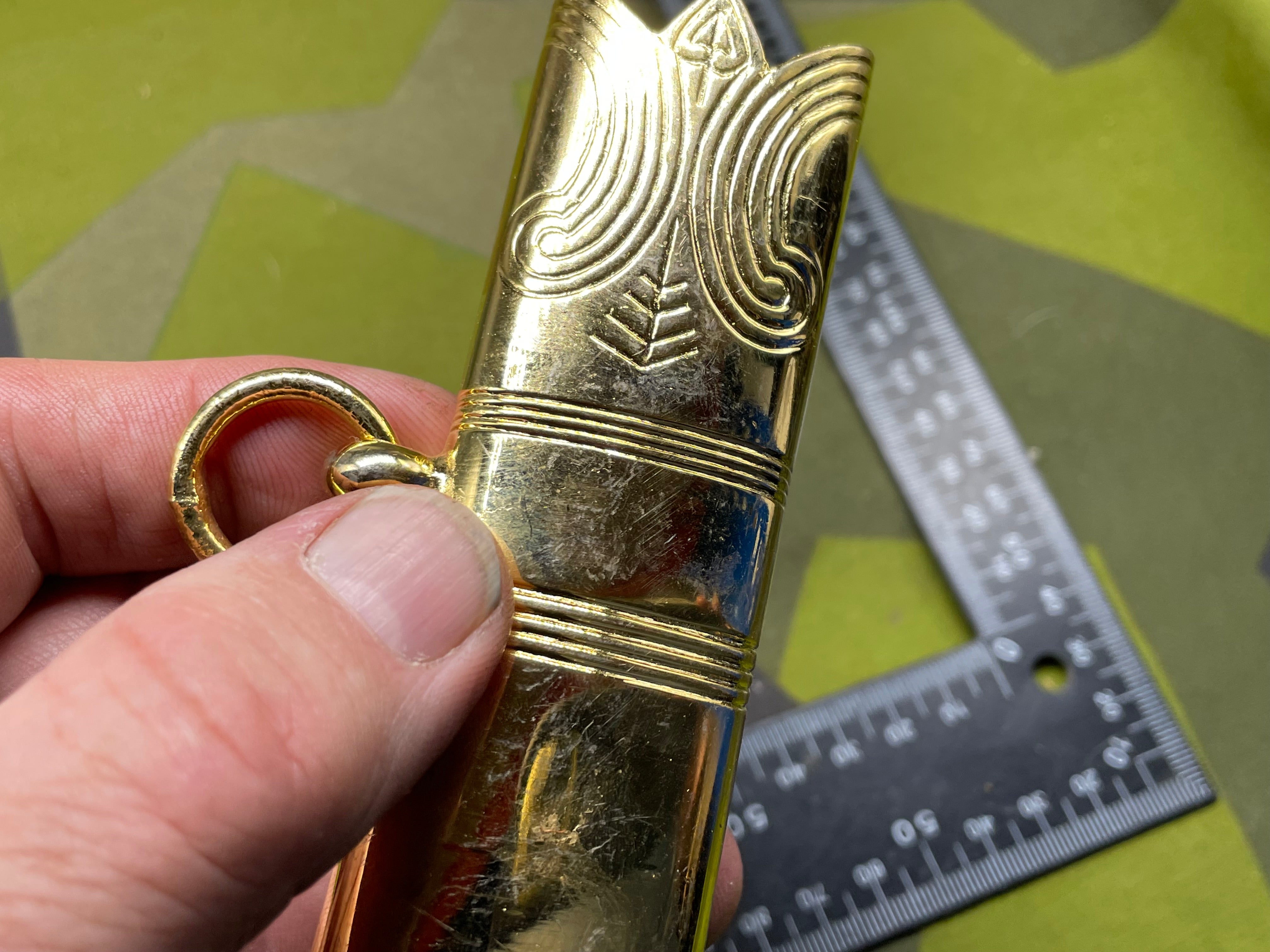 Original British Royal Navy Officer's Gilt Sword Scabbard Throat - The Militaria Shop