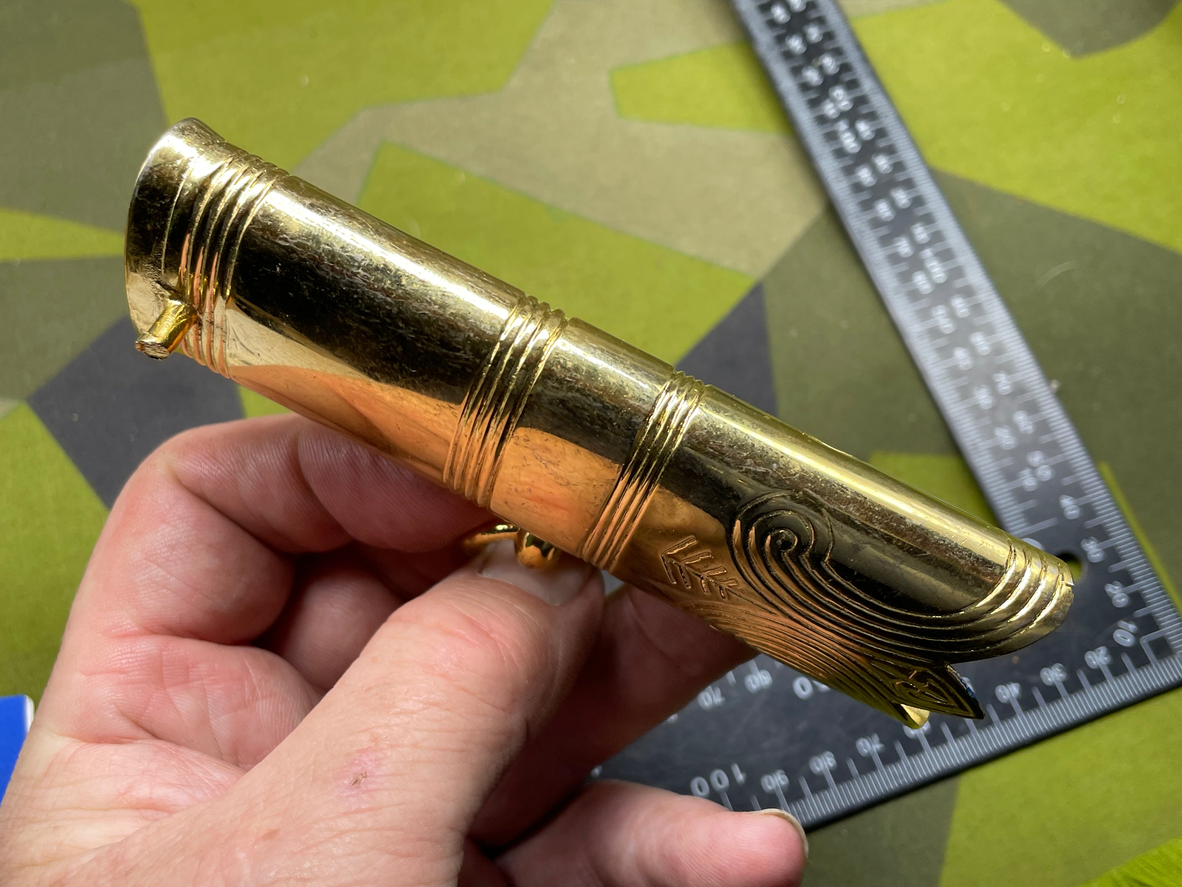 Original British Royal Navy Officer's Gilt Sword Scabbard Throat - The Militaria Shop