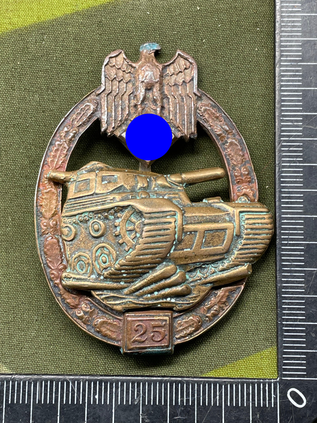 WW2 German Army Panzer Badge - 25 Engagements