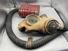 Original WW2 British Army Soldier's T-Mic Long Hose Gas Mask & Dog Tag RNVR - The Militaria Shop