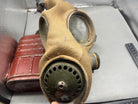 Original WW2 British Army Soldier's T-Mic Long Hose Gas Mask & Dog Tag RNVR - The Militaria Shop
