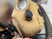 Load image into Gallery viewer, Original WW2 British Army Soldier's T-Mic Long Hose Gas Mask &amp; Dog Tag RNVR - The Militaria Shop

